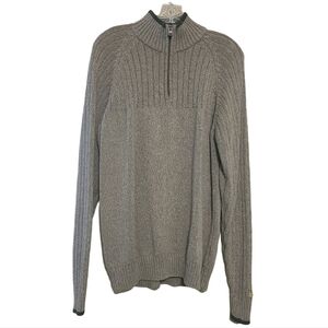 Columbia | Men's Gray Quarter Zip-Up Ribbed Sweater (Size Medium)